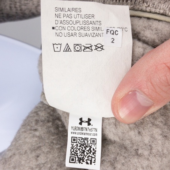 Under Armour Specialist Henley Pullover Mens Small Beige Loose Fit Pocket New - Picture 9 of 11